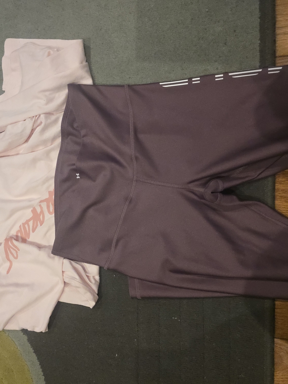 Under Armour Plum Active Leggings with Light Pink Tee